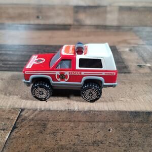 Vintage 1989 Buddly L Rescue Fire Truck Red SUV